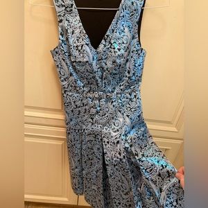 NWOT Sateen Blue Embroidered MIDI Dress Size Extra Small